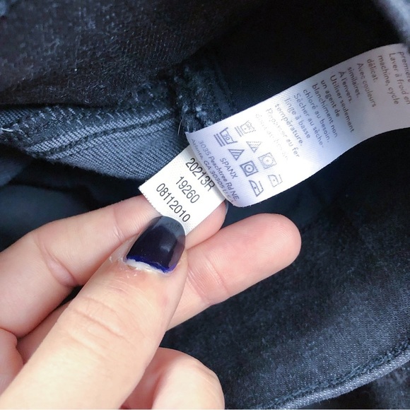 Spanx • Vintage Distressed Ankle Skinny Jeans black pull on raw hem jeggings - Picture 9 of 13